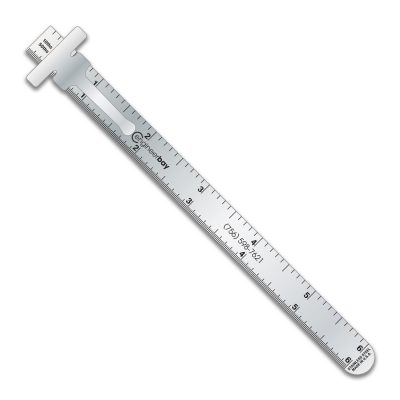 Stainless Steel 6" Pocket Ruler 10ths Over 50ths