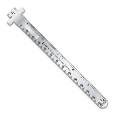 6" Pocket Ruler Stainless Steel with 32nds & 16ths over MM