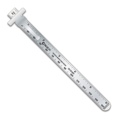 Stainless Steel 6" Pocket Ruler 16ths Over MM