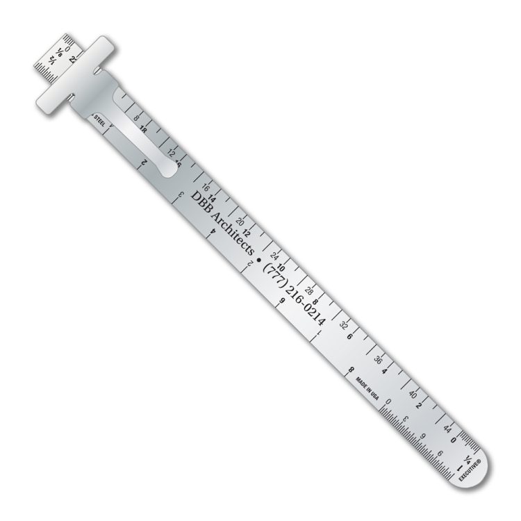 Stainless Steel 6" Pocket Ruler with Architect or Engineer Scales