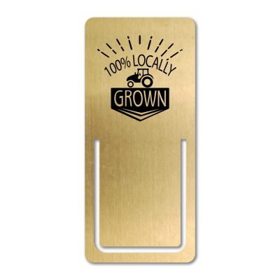 Metal Small Rectangle Bookmark - Brass