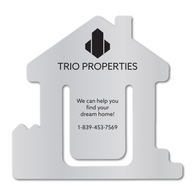 House Shaped Bookmark Aluminum, Brass or PVC