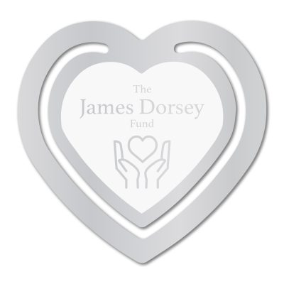 Heart Shaped Bookmark Aluminum, Brass or PVC