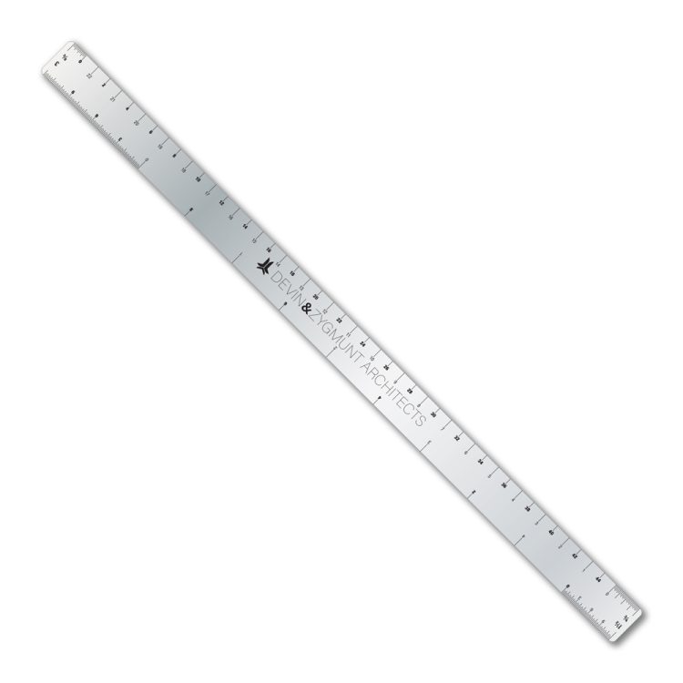 18" Stainless Steel Ruler with Architect and Engineer Scales - Image 3