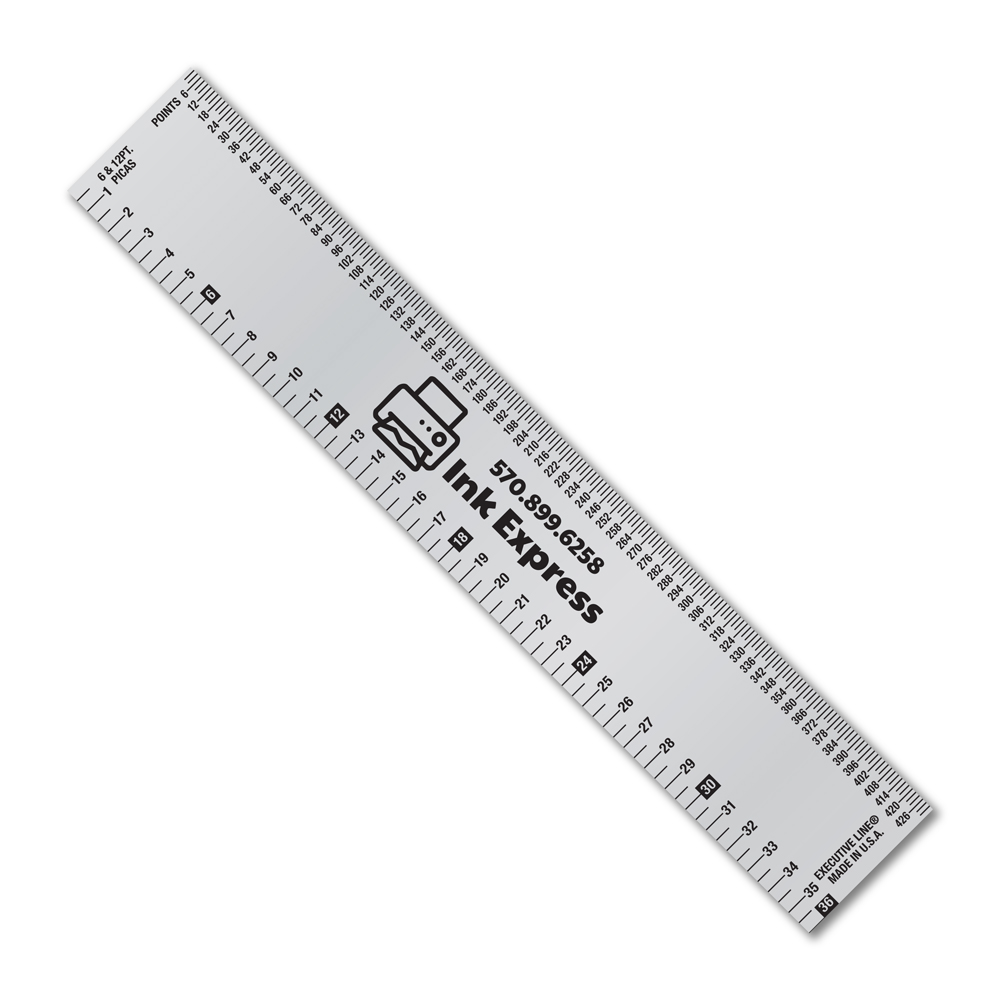 6" Metalphoto® Aluminum Ruler with Printing & Publishing Scales