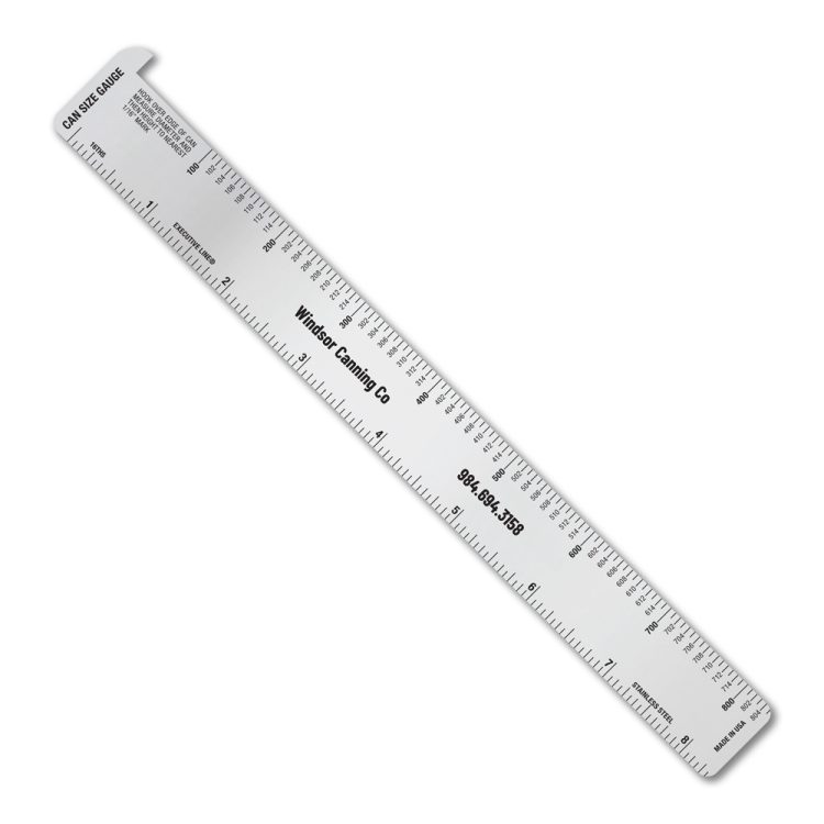 Stainless Steel Hook Ruler with Can Size Gauge