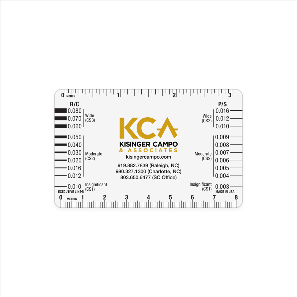 Crack Width Gauge – 1 Color or 4CP, Polycarbonate