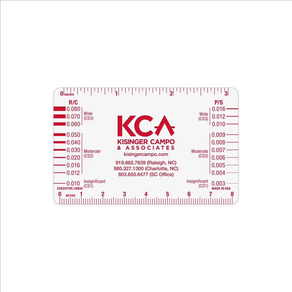 Crack Width Gauge – 1 Color or 4CP, Polycarbonate