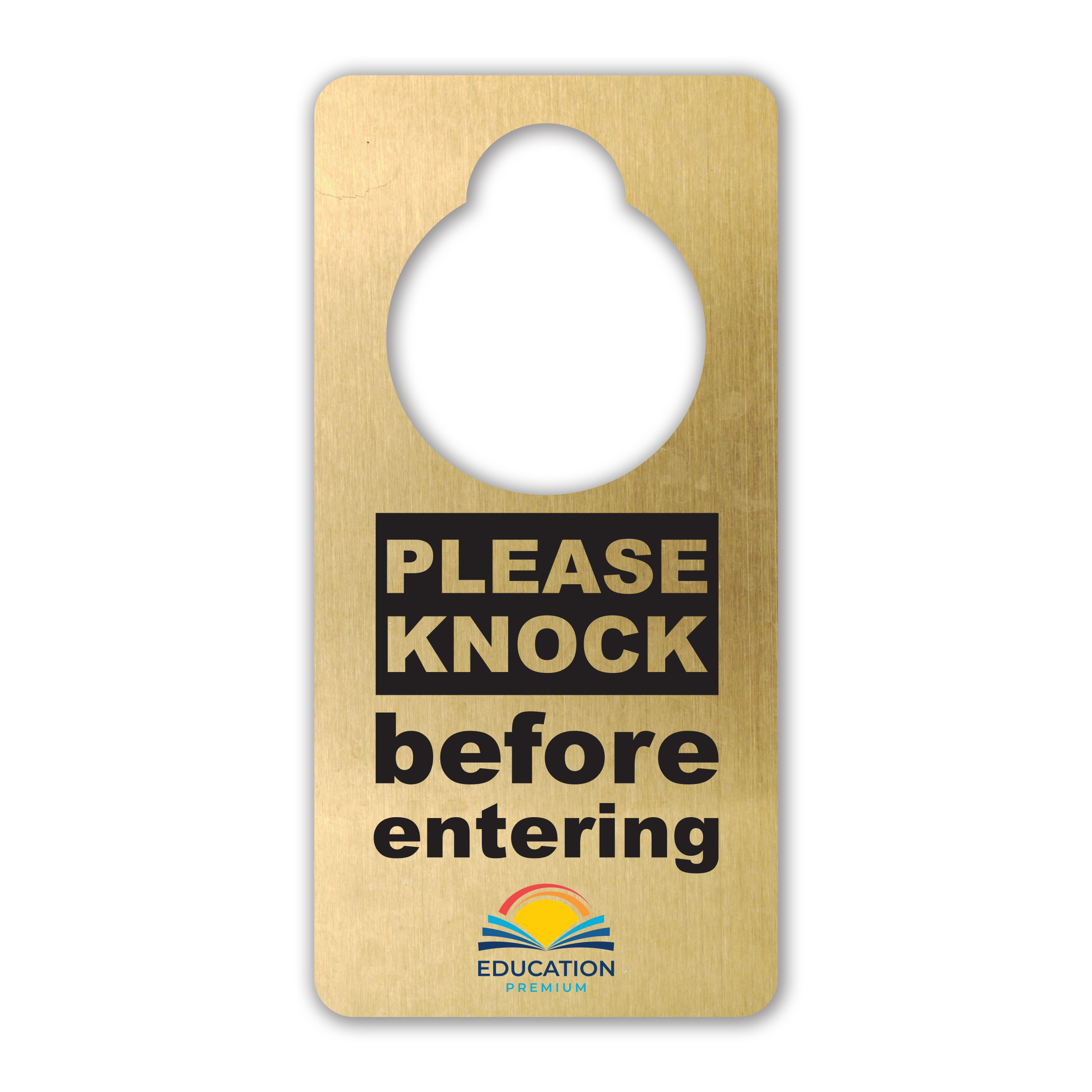 Metal Door Tag Hanger - Brass