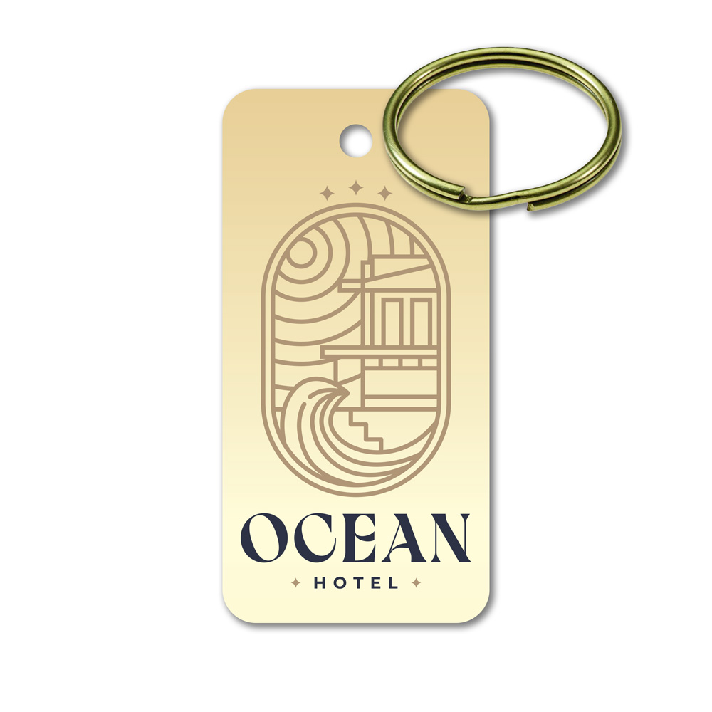 Metal Key Tag - 2" x 1" Rectangle, Aluminum - Image 4
