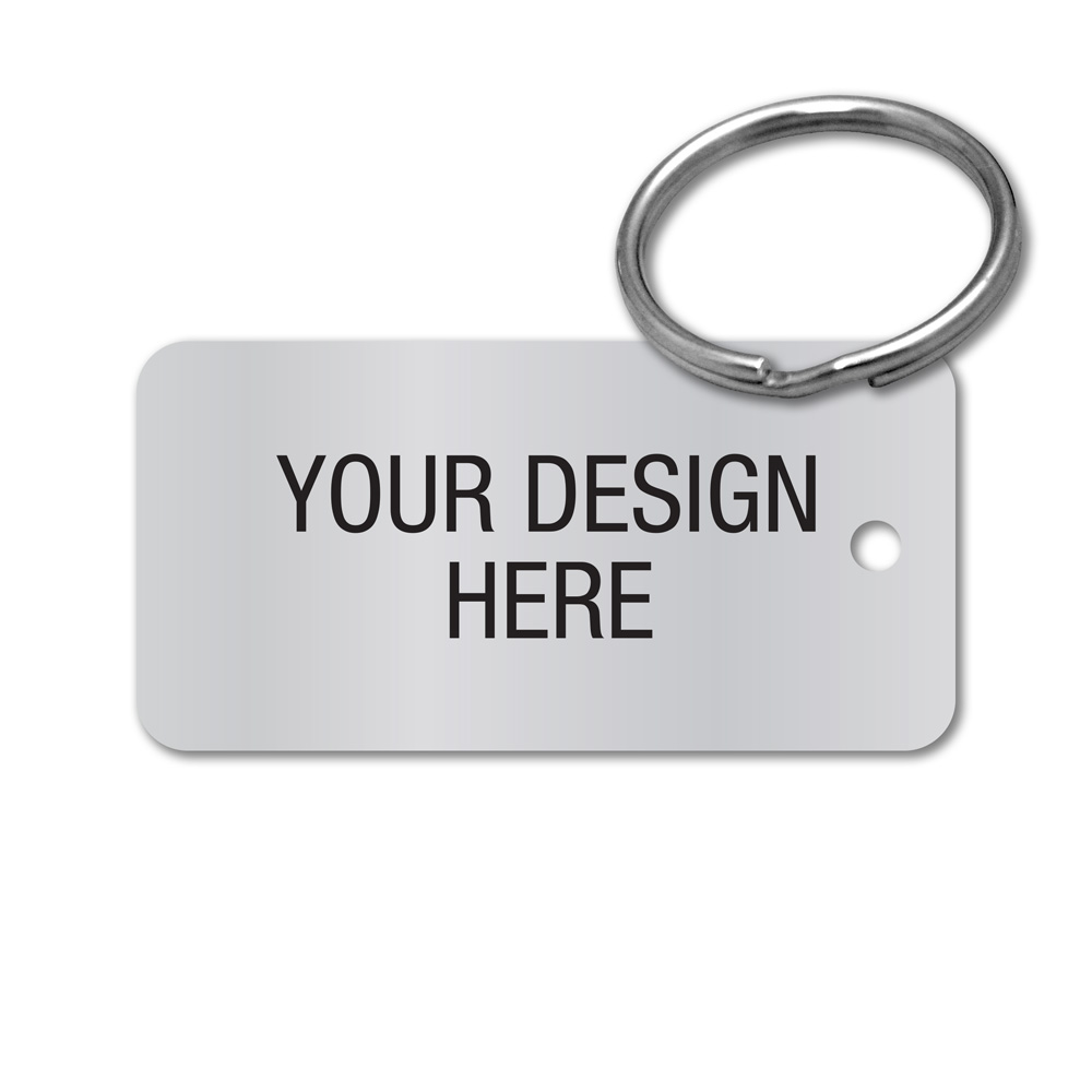 Metal Key Tag - 2" x 1" Rectangle, Aluminum - Image 3