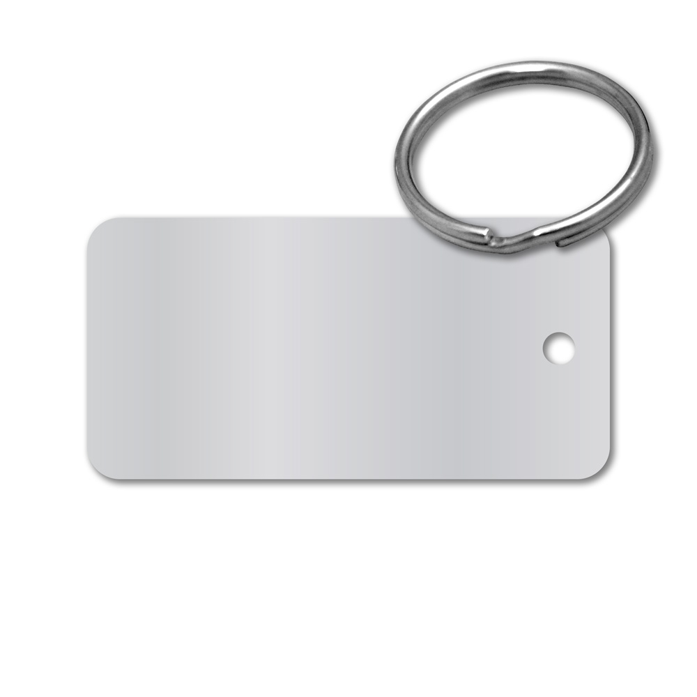 Metal Key Tag - 2" x 1" Rectangle, Aluminum - Image 2