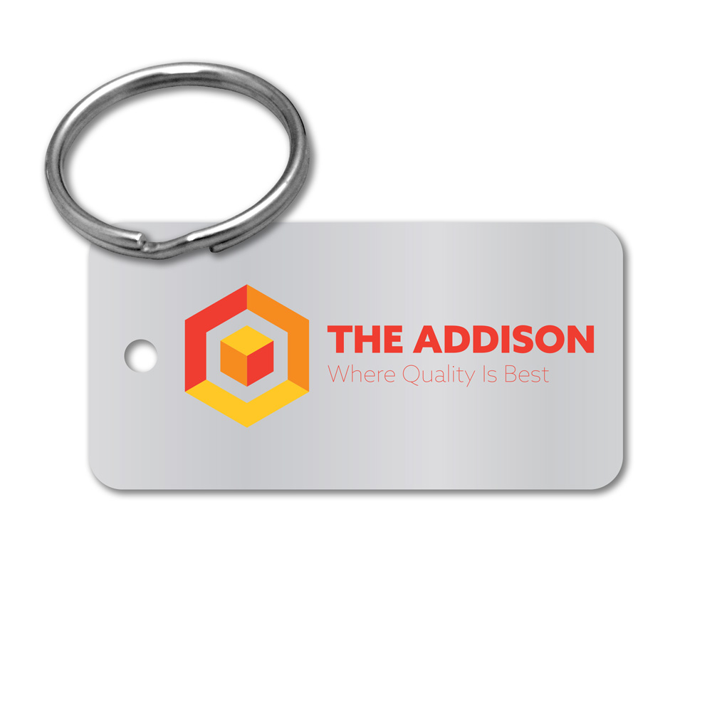 Metal Key Tag - 2" x 1" Rectangle, Aluminum