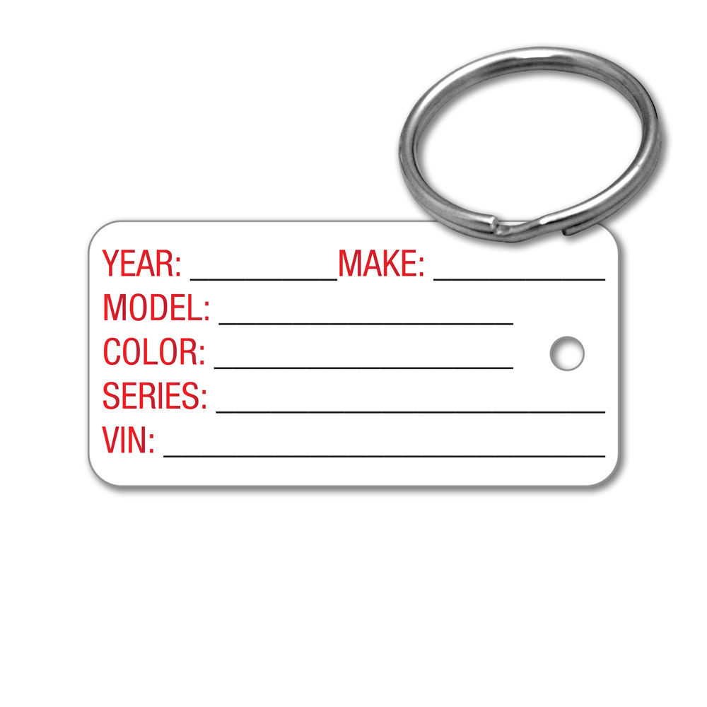 Plastic Key Tag - 2" x 1" Rectangle, PVC or Polycarbonate - Image 2