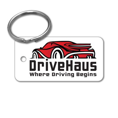Plastic Key Tag - 2" x 1" Rectangle, PVC or Polycarbonate