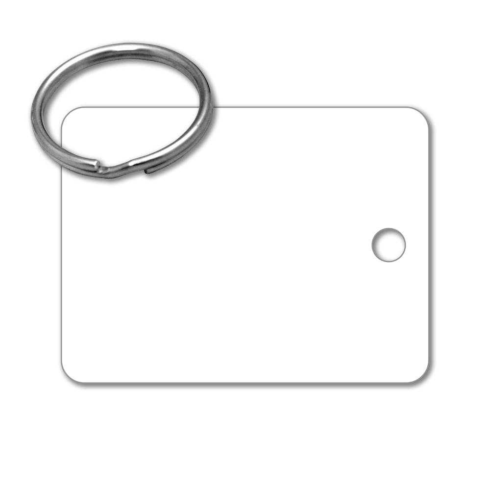 Plastic Key Tag - 2" x 1.5" Rectangle, PVC or Polycarbonate - Image 2