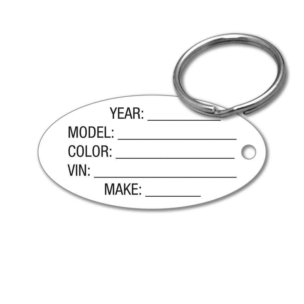 Plastic Key Tag - 2" x 1" Oval, PVC or Polycarbonate - Image 3