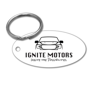 Plastic Key Tag - 2" x 1" Oval, PVC or Polycarbonate