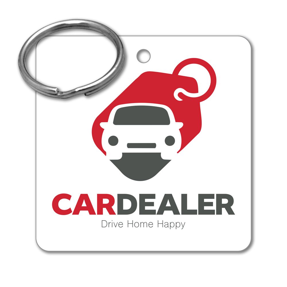 Plastic Key Tag - 2" x 2" Square, PVC or Polycarbonate