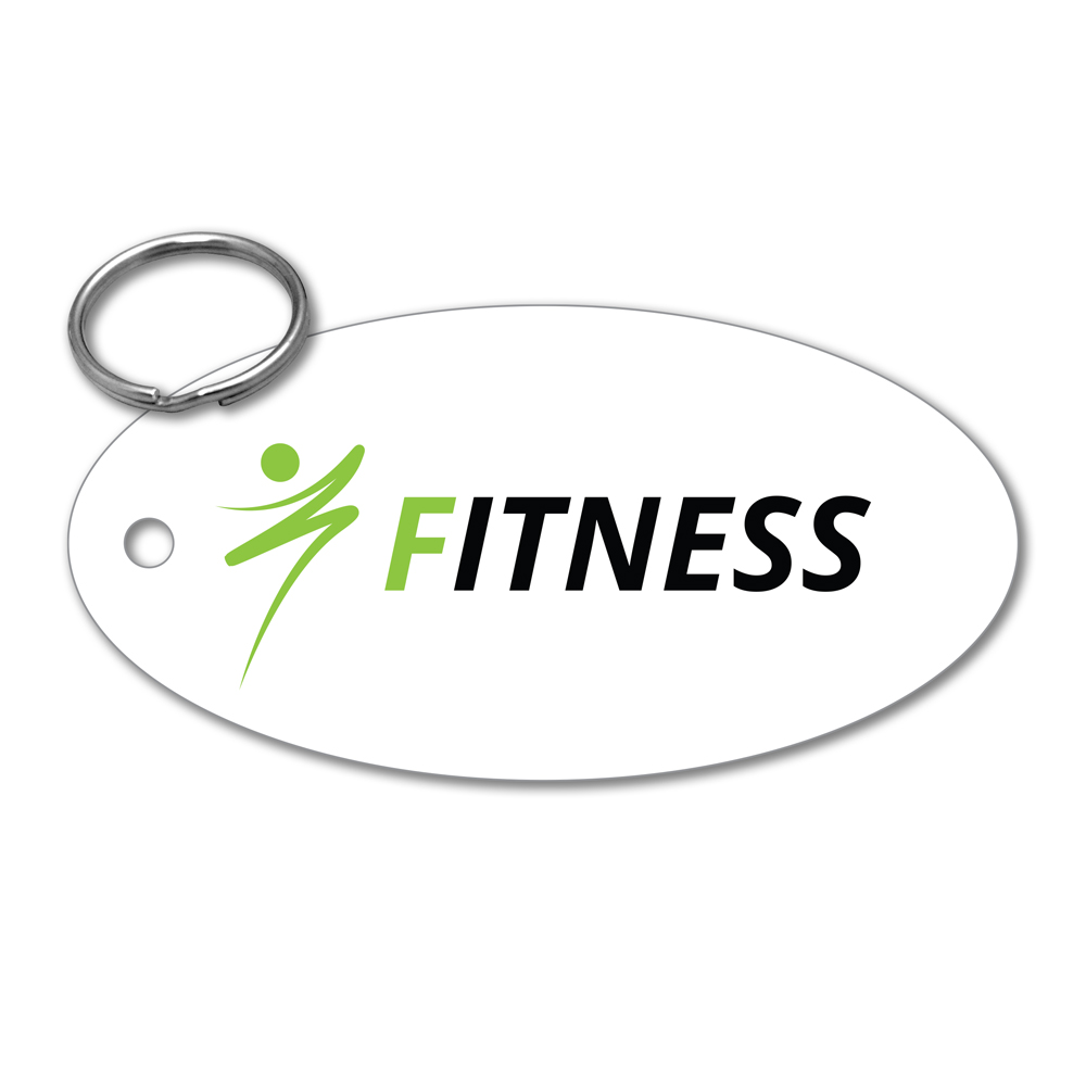 Plastic Key Tag - 3.5" x 1.75" Oval, PVC or Polycarbonate