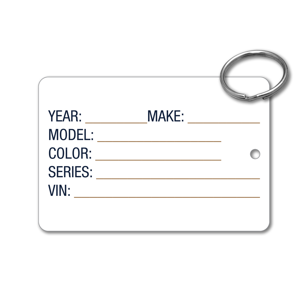 Plastic Key Tag - 3" x 2" Rectangle, PVC or Polycarbonate - Image 3